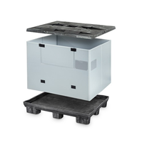 Emballage automatique du fabricant Boîtes autonettoyantes Palette en plastique Gaylord empilable et pliable Emballage de pièces automobiles