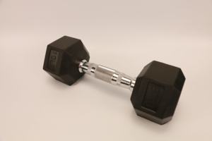 Équipement de fitness KG LBS personnalisé 5lb-100lb haltères hexagonaux en fonte revêtus de caoutchouc noir pour la musculation des bras - Product Image 3