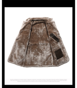 Veste en cuir PU sur mesure mi-longue pour homme avec grand col en velours Veste en cuir de mouton pour homme - Product Image 2