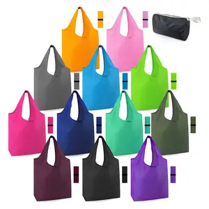 hot sale custom reusable grocery bags multi-color tote bag foldable shopping storage over arm bag
