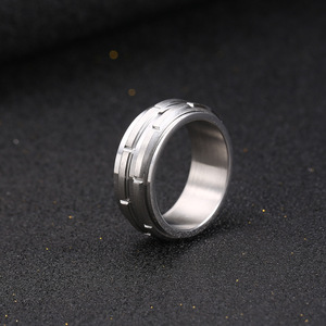 <b>Titanium</b> Steel <b>Ring</b> Geometric Design Rotating Band Men's Jewelry Gift SA1051 - Product Image 2