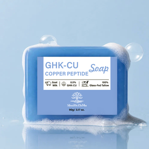 Savon au cuivre GHK-Cu 5000ppm formule personnalisée, au <span class=keywords><strong>lait</strong></span> <span class=keywords><strong>de</strong></span> <span class=keywords><strong>chèvre</strong></span> et beurre <span class=keywords><strong>de</strong></span> karité, réparateur anti-âge, 100% suif <span class=keywords><strong>de</strong></span> bétail nourri à l'herbe - Fournisseur - Product Image 1