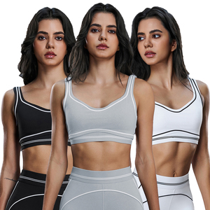 Sujetador deportivo de yoga personalizado 2026 de alta sujeción con espalda en U, suave, transpirable, con bloques de color, sin espalda, acolchado, para correr y fitness - Product Image 1