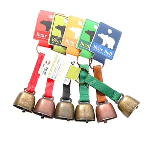 Outdoor Hiking & Camping Bear Bell Colorful Webbing Waist Hanging Vintage Farm Style Plated Cowbell Metal Crafts for Wildlife