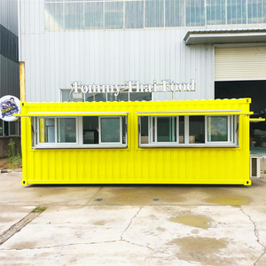 Most Popular 40 Feet Coffee Kiosk Cheap Flat Pack <b>Prefab</b> <b>House</b> in Steel and Sandwich Panel for Outdoor Shop Use - Product Image 1