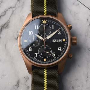 นาฬิกาควอตซ์วินเทจ รุ่นนักบิน  โครโนกราฟอเนกประสงค์ คุณภาพสูง  ทองเหลือง Cusn8  กันน้ำ 10atm  เรืองแสง  สไตล์เรโทร  พร้อมส่งฟรี - Product Image 2