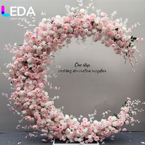 LEDA Pink Wedding Events Party <b>Decoration</b> Supply Flower Stand Flower <b>Arch</b> With Metal Stand - Product Image 6