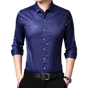 <span class=keywords><strong>2021</strong></span> <span class=keywords><strong>printemps</strong></span> et automne nouvelle ligne d'impression pour hommes décontracté mince chemise à manches longues - Product Image 2