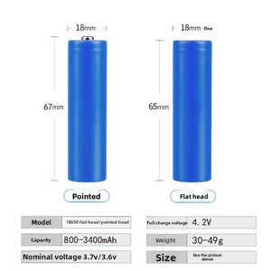 Batería de Litio 18650 de Gran Capacidad 3.7v, Cargador Portátil, Punta Plana, Linterna Potente, Ventilador Pequeño, Bocina 42v, Hecho en China - Product Image 2