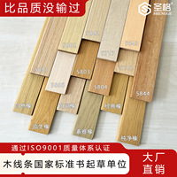 Papan Alas Dinding Kayu Solid Warna Oak Tanpa Cat, Papan Lis Kayu Bertekstur, Trim Dinding Interior