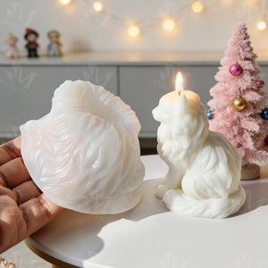 Molde de Silicona para Velas Aromáticas J10-536, Diseño de Gato <span class=keywords><strong>Maine</strong></span> <span class=keywords><strong>Coon</strong></span>, Perro, Rana, Tortuga, Molde para Resina, Yeso y Figuras de Gatitos Sentados - Product Image 4