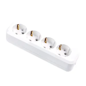 Multi-Function With Grounding Strip And Multiple Outlet 4 Way European Power Extension Socket