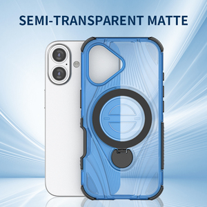 Étui de téléphone magnétique transparent anti-chute à chargement sans fil pour iPhone 16 avec anneau métallique, prix d'usine du fabricant - Product Image 6