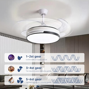 Sang Trọng Hiện Đại Design72W/96W Quạt Trần Với LED Chiếu Sáng Có Thể Điều Chỉnh Bắc Âu Đèn Chùm Cho Phòng Khách Sắt + Chất Liệu Acrylic - Product Image 2