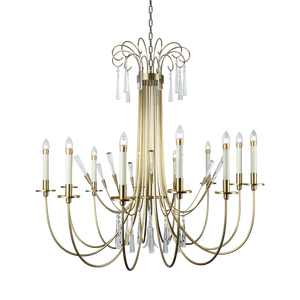 โคมไฟเพดานกลางแบบปรับความสูงได้ TianShen สไตล์อเมริกัน สีทองแดงทอง พร้อมหลอดไฟ LED ปรับความสว่างได้ ดีไซน์แบบเทียนสไตล์ฝรั่งเศส - Product Image 1