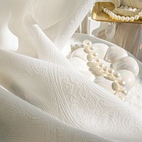 Rideau brodé sur mesure, Nouvelle Voile de Fenêtre Romantique Rétro Française, Voile Gaufré Blanc Crème