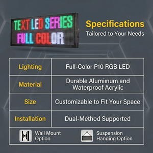 Pantalla LED de Texto a Todo Color, <span class=keywords><strong>Serie</strong></span> de LED de Alta Densidad, Personalizable, Estructura Comercial para Visibilidad en Condiciones de Baja Luz - Product Image 2