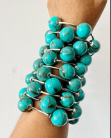 Bracelet pour femme Kaimei 2026, bijoux fantaisie, or 18 carats, minimaliste, épais, en résine, or, bleu, superposé, bulles, blanc, bracelet dodu