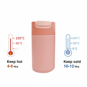 Bouteille isotherme contemporaine 320 ml avec revêtement en porcelaine, maintien au chaud 4-6h, au froid 8-10h, design droit - Product Image 4
