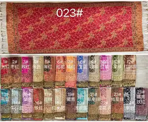 Luxo qualidade elegante senhoras paisley leve floral e flor design lenços borla xale franjas pashmina paisley xale