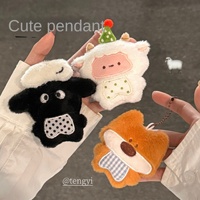 Boneka Hewan Lucu Buatan Tangan Asli, Gantungan Ransel, Gantungan Kunci, Mainan Kecil Dekoratif, Pesona Hewan Peliharaan yang Menggemaskan