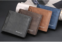 Dompet Pria Baellerry Baru Tipis Minimalis, Dompet Kartu Kecil, Dompet Bisnis Lipat Tiga Fungsional Trendi, Kulit PU