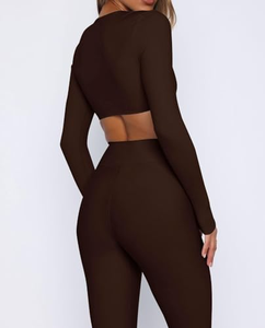 Ensembles de Vêtements de Sport Personnalisés en Gros pour Femmes : Tenues de Yoga, Vêtements d'Entraînement de Gym, Soutiens-Gorge de Sport, Vestes et Leggings Taille Haute - Product Image 3