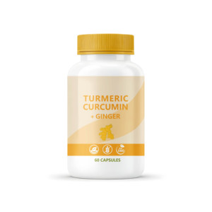 Cápsulas Veganas de Cúrcuma y Jengibre Natural con Bioperina, Suplemento de Cúrcuma y Curcumina de Marca Privada - Product Image 1