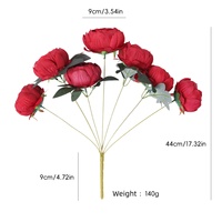 Bouquet de 7 grandes pivoines artificielles en soie, multicolores, fausses fleurs pour mariage, décoration florale de maison et arrangements en vase