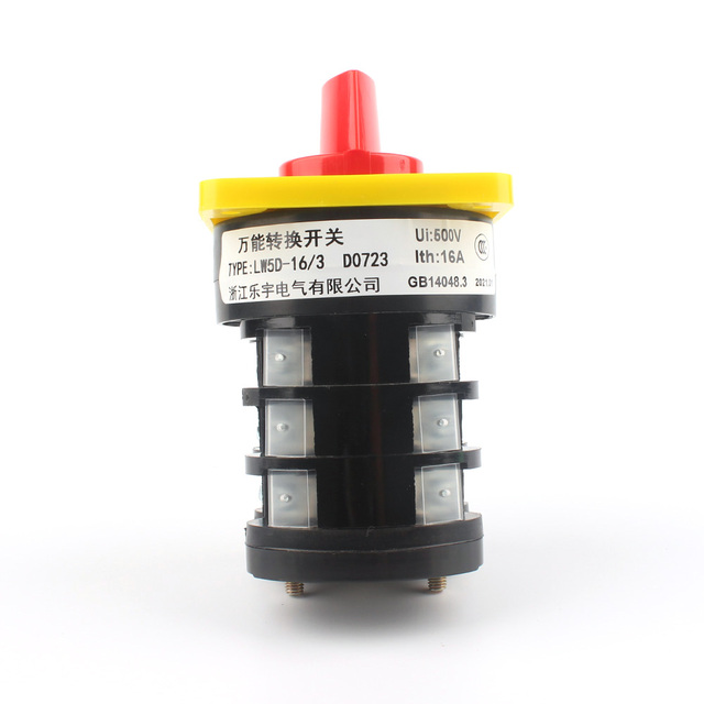 LW5D Rotary Cam Switch 10A-125A 4 Position Universal Changeover Selector IP65 Plastic Instrument
