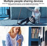 Bouton d'appel Wi-Fi intelligent pour personnes âgées avec surveillance par application, téléavertisseur d'urgence domestique, alerte SOS sans fil pour soignant, sonnette d'alerte de vie