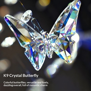 Custom Crystal Butterfly Staircase Chandelier Rotating LED <strong>Silver</strong> Pendant <strong>Lamp</strong> for Hotel Lobby Villa Ceiling Light - Product Image 6