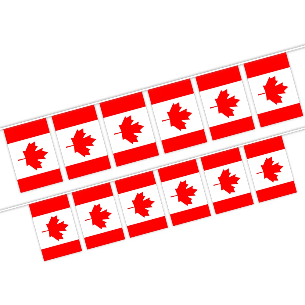 Grosir Drapeau Du Canada String Bunting Bendera 5.5X8 Inci untuk Dekorasi Dalam dan Luar Ruangan (20 Buah/Set)