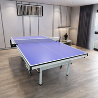 Table de ping-pong professionnelle personnalisée avec logo, pliable, pour l'intérieur, 25 mm, table de sport, table d'entraînement pour club, table de tennis de table avec roues