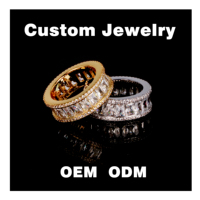 Pabrik Cincin Cz Grosir Kustom Mewah Hip-Hop Rantai Kuba Berlapis Emas Tembaga Berkualitas Tinggi Gelang Kalung Cincin Hadiah Link