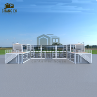 DYCE3 Maison préfabriquée contemporaine en conteneurs de béton à 5 chambres, couleur personnalisée, villa autonome en acier avec façade vitrée, idéale pour l'école