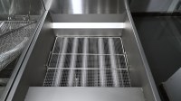 Friteuse à gaz professionnelle sur pied OUTE 35L en acier inoxydable, 5 brûleurs, 2 paniers, 35KW pour grands restaurants