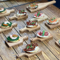 Mini planche à découper en bois de hêtre naturel avec poignée, petite palette de service pour apéritifs, fromages, desserts, décoration de cuisine et de fête