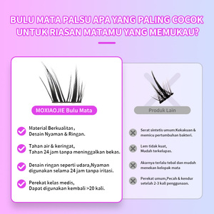 <span class=keywords><strong>Pestañas</strong></span> Postizas Ultrafinas Adhesivas de <span class=keywords><strong>Pelo</strong></span> Sintético 3D Multicapa de Aspecto Natural con Efecto Rizado para Cualquier Ocasión - Product Image 3