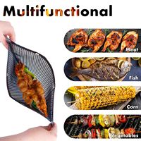 Sac en maille antiadhésif pour grill, sacs pour grille-pain en PTFE, pochettes pour barbecue, feuilles, lot de 2