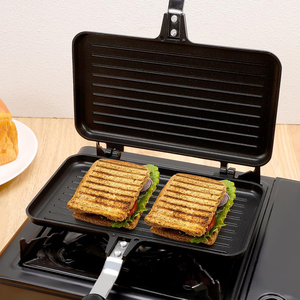 Popular Portable Sandwich Cake Mold Aluminium Roasting <b>Pan</b> Outdoor Use Two Side Breakfast Sandwich Grill <b>Pan</b> - Product Image 5