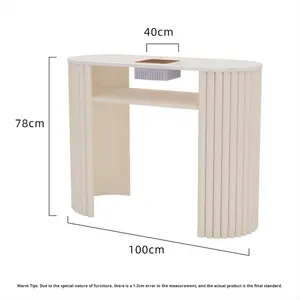 Juego de Mesa y Silla de Manicura Estilo Crema para Salón Comercial, Mueble de Almacenamiento para Salón de Uñas, Decoración para Salón de Uñas, Mesa de Manicura con Luz - Product Image 5