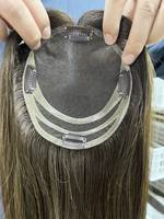 Topper capillaire durable de 14 pouces en cheveux humains de qualité supérieure, expédié directement de l'usine, couleur variée # 2 Toupees en cheveux naturels pour femmes