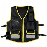 Gilet porte-outils robuste et imperméable en Oxford 600D, personnalisable, respirant, léger, avec porte-badge et support pour marteau, idéal pour le travail (OEM)