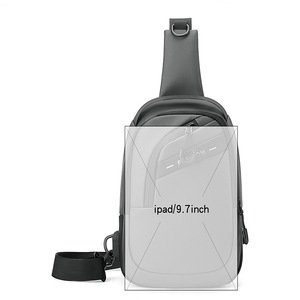 Men's Crossbody Bag Lightweight Waterproof USB Charging Multi-functional Sports Backpack Gray Black Dark Blue Military Green - Product Image 2