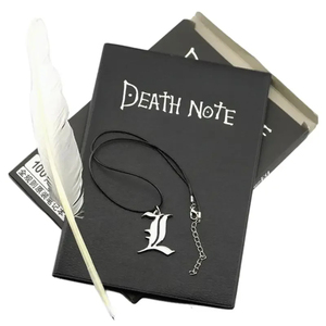 Anime Death Note A5 Máy Tính Xách Tay Set Da Tạp Chí Với Vòng Cổ & Lông Bút Hoạt Hình Nghệ Thuật Viết Tạp Chí Và <span class=keywords><strong>Notepad</strong></span> - Product Image 1