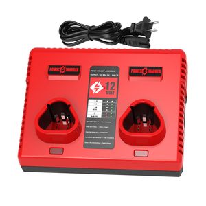 Cargador de Batería de Doble Puerto de 12V Compatible con Baterías de Litio Milwaukee de 12V, Cargador Rápido Portátil para Herramientas Eléctricas - Product Image 1
