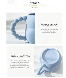 Tasse à café en porcelaine nordique en forme de gourde avec poignée perlée, tasse à thé en céramique pour la maison, le bureau ou comme cadeau - Product Image 6