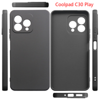 Coque de téléphone en silicone mat pour Coolpad C30 Play Noir TPU Coque arrière pour téléphone portable