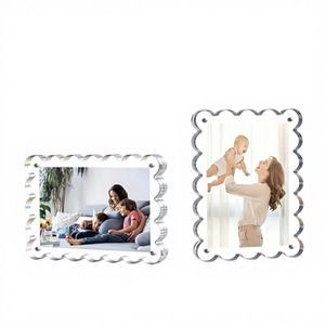 Marcos Magnéticos Acrílicos Transparentes de Doble Cara con Diseño de Ondas, Modernos y Personalizables de 4*6 Pulgadas para Decoración del Hogar, Gran Venta - Product Image 1